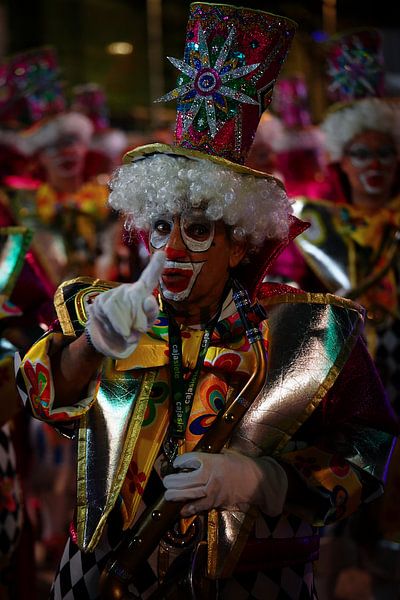 Portrait nocturne coloré du carnaval de Tenerife par Jos Voormolen