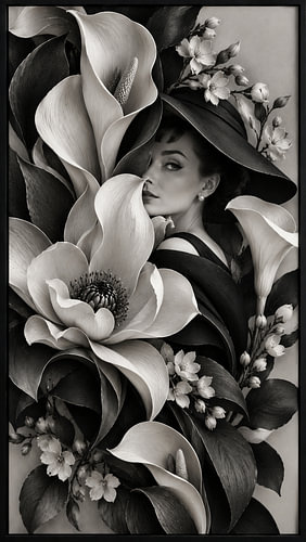 La femme derrière les fleurs