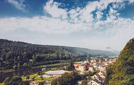 Panorama Blick auf die Elbe in Bad Schandau von Jakob Baranowski - Photography - Video - Photoshop