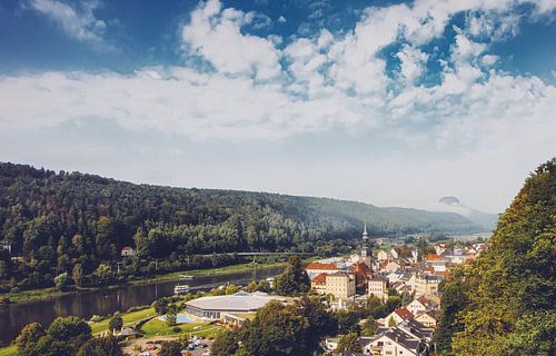 Panorama uitzicht op de Elbe in Bad Schandau
