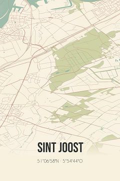 Vintage landkaart van Sint Joost (Limburg) van Rezona