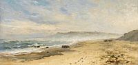 Carlos de Haes-Mistig landschap aan de Normandische kust, antiek landschap van finemasterpiece thumbnail