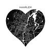 Haarlem in een zwarte hart | Stadskaarten als Wandcirkel van WereldkaartenShop