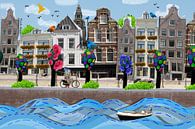 Amsterdamse grachtenpanden collage par Nicole Habets Aperçu
