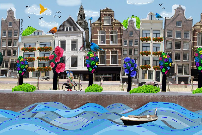 Amsterdamse grachtenpanden collage par Nicole Habets