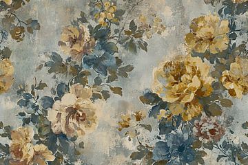 Peinture de fleurs | Golden Flora sur Art Merveilleux