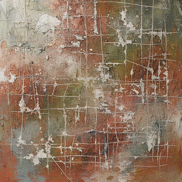 Original Abstract painting in vintage colours (Arte Provera) by STUDIO MINIMAL ART
