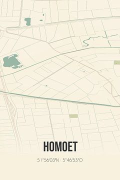Vintage landkaart van Homoet (Gelderland) van MijnStadsPoster