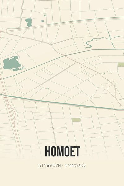 Vintage map of Homoet (Gelderland) by Prints of Place