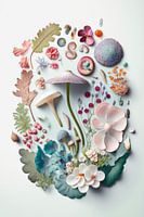 Mushrooms and flowers collage | Art 3