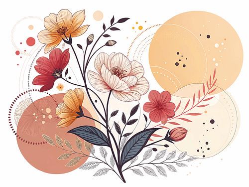 Bloemenharmonie in cirkels