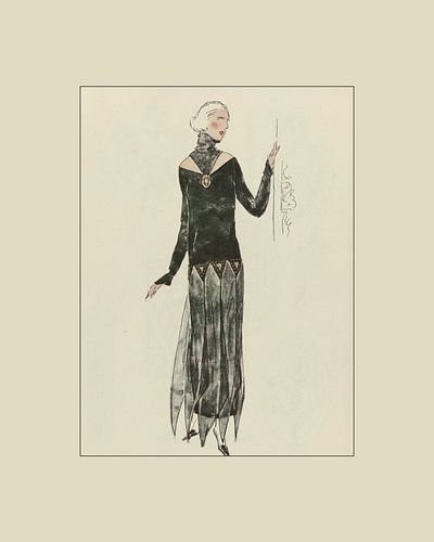 Klassieke Schoonheid | Art Deco Mode prent | Historische prenten | Herfst trends