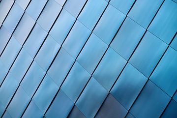 Facade made of a blue stainless steel by Heiko Kueverling