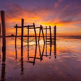 Sunrise on the beach of Midwolda. by Arjan Battjes