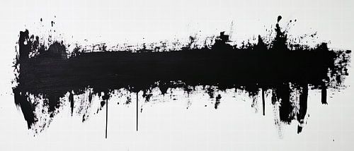 Schwarzer Pinselstrich – Kunstwerk minimalistisch