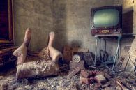 Fernseher in verlassenem Raum. von Roman Robroek Miniaturansicht
