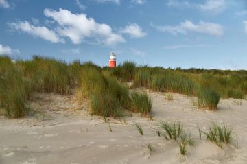 Vuurtoren Eierland in de duinen van Ad Jekel