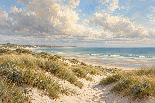 Dune path to the tranquil sea