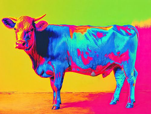 Garden Modern Cow with Bright Colours
