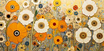 Field of flowers in Art Nouveau style
