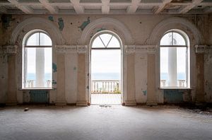 Verlassener Balkon beim Schwarzen Meer.