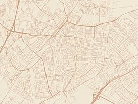 Kaart van Leiden in Terracotta van De Kaartenwinkel