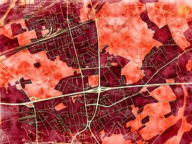 Map of Castrop-Rauxel with the style 'Amber Autumn' by Maporia