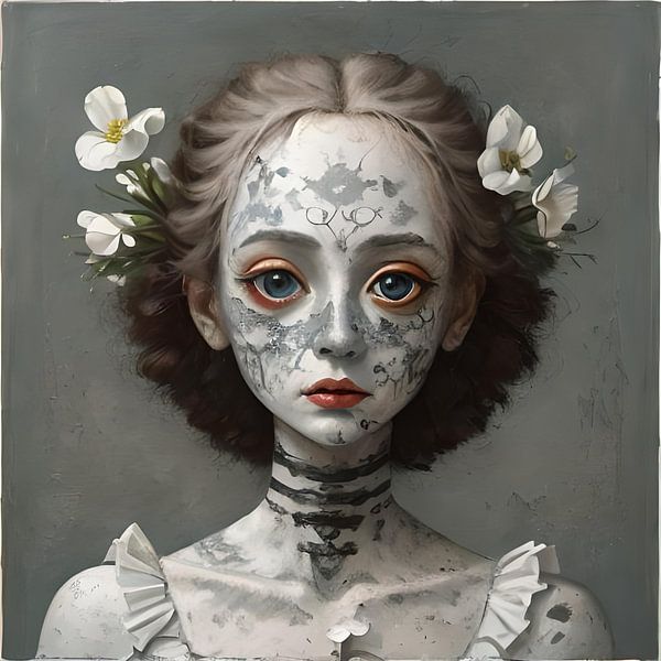 poupée avec fleur par Leonid Kuzenny