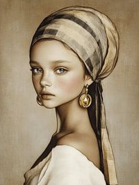 La fille moderne avec la perle sur Carla Van Iersel