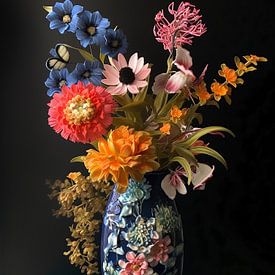 Vase pleine de Bonheur Coloré | Splendeur Florale sur Flora Exlusive