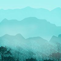 Matin bleu et brumeux