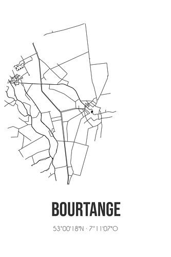 Bourtange (Groningen) | Landkaart | Zwart-wit