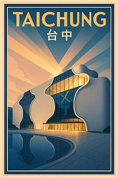 Taichung Vintage Poster - National Taichung Theater Architektur Kunst