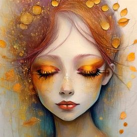 Modernes Porträt einer rothaarigen jungen Frau von Studio Pieternel