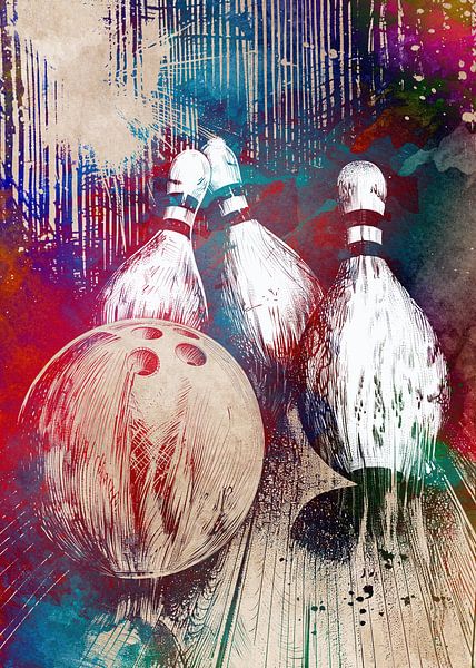 Bowling sport art #bowling #sport by JBJart Justyna Jaszke on