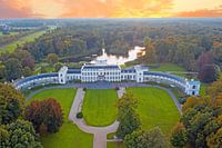 Aerial view of Soestdijk Palace at sunset in the Netherlands