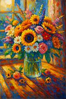 Flowers in vase painting