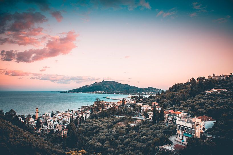 Zakynthos at sunset by Leon Weggelaar