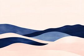 Douces vagues en bleu et beige sur Poster Art Shop