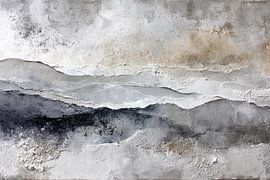 Abstrakte Landschaft in Grau und Beige von Joriali Abstrakte Kunst