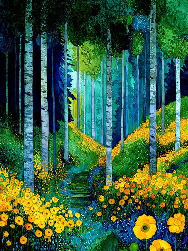 Bos door Klimt stijl 2