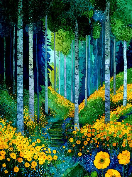 Wald von Klimt Stil 2 von JBJart Justyna Jaszke