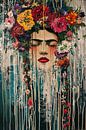 Frida - Abstract floral portrait by Poster Art Shop thumbnail