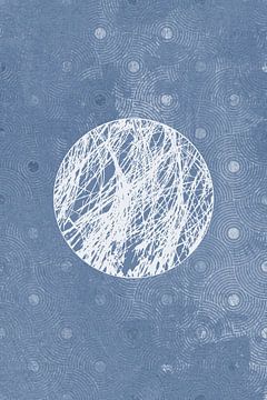 Ikigai. Abstracte minimalistische Zen kunst. Japanse stijl in blauw IV van Dina Dankers