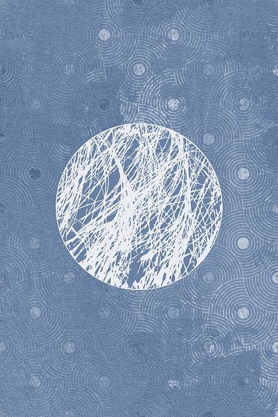 Ikigai. Art zen abstrait et minimaliste. Style Japandi en bleu IV par Dina Dankers