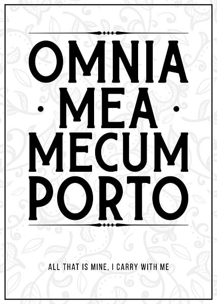 Omnia Mea Mecum Porto – Lateinisches Zitat von Pixelbull Design