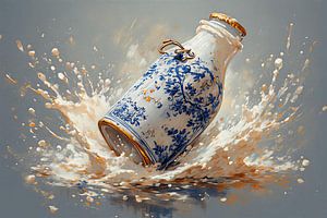 Eine delfterblaue Milchflasche .