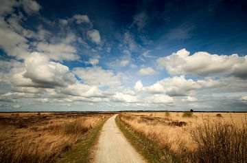 Wolken over het wijde drentse landschap