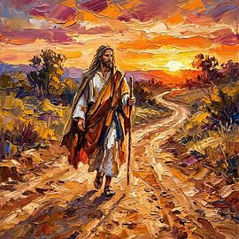 Wandelen in het licht: spiritueel zonsonderganglandschap