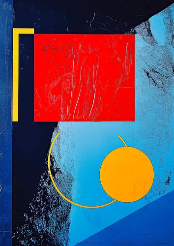 Bauhaus Abstract Geometric Blue Red